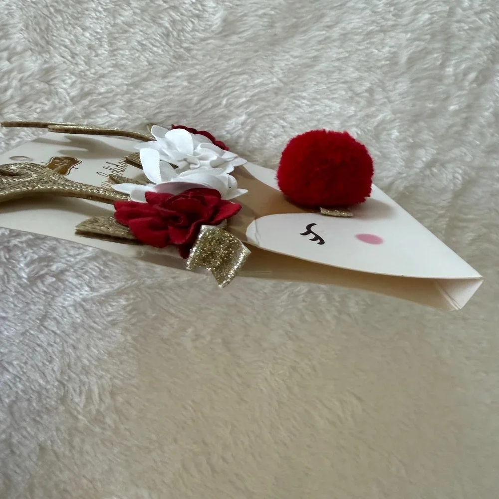 Mud Pie Holidays Reindeer Clips Toddler Girls Christmas Hair Accessories NWT‎